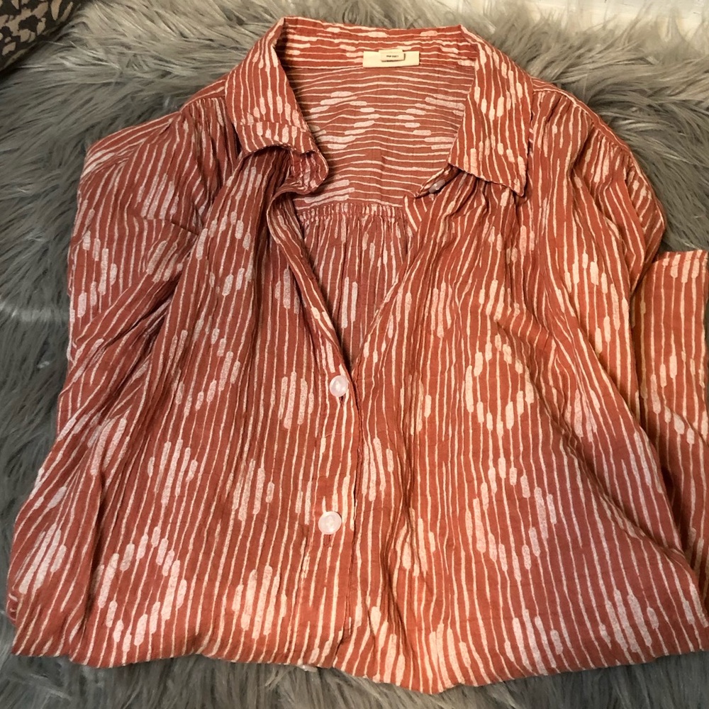 Vintage Patterned Button-Up Short Sleeve